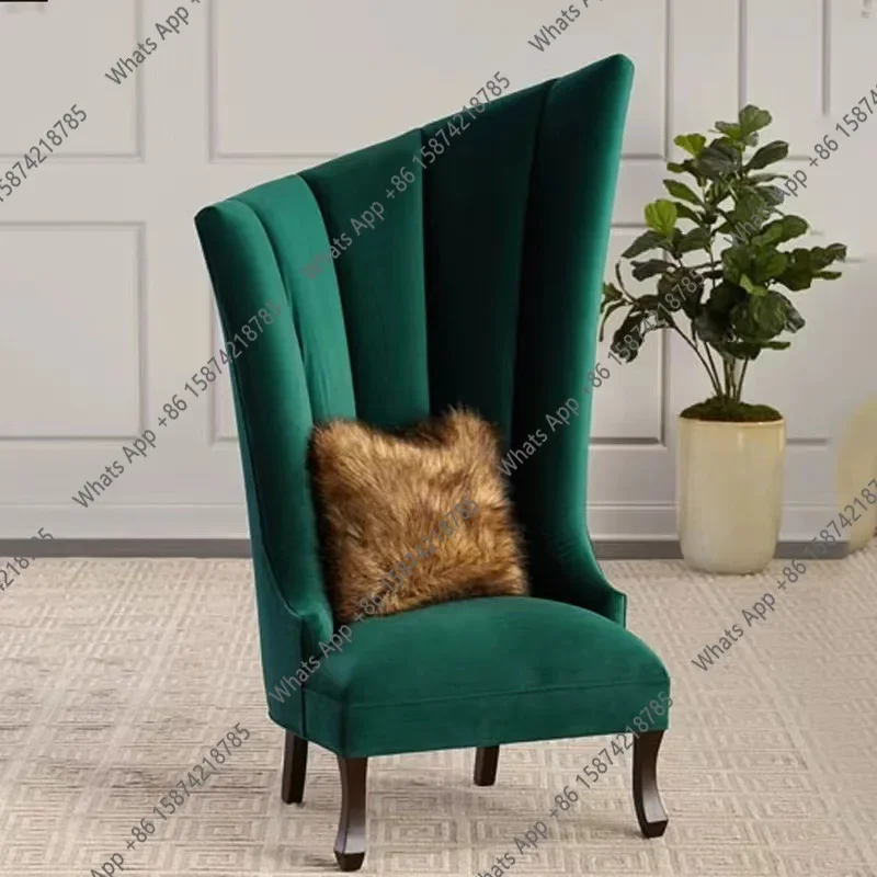 25 High Backrest Sofa Nordic Living Room Special-shaped KTV Exhibition Hall Flannel Wedding Dress Fabric Tiger Chair Light Luxur