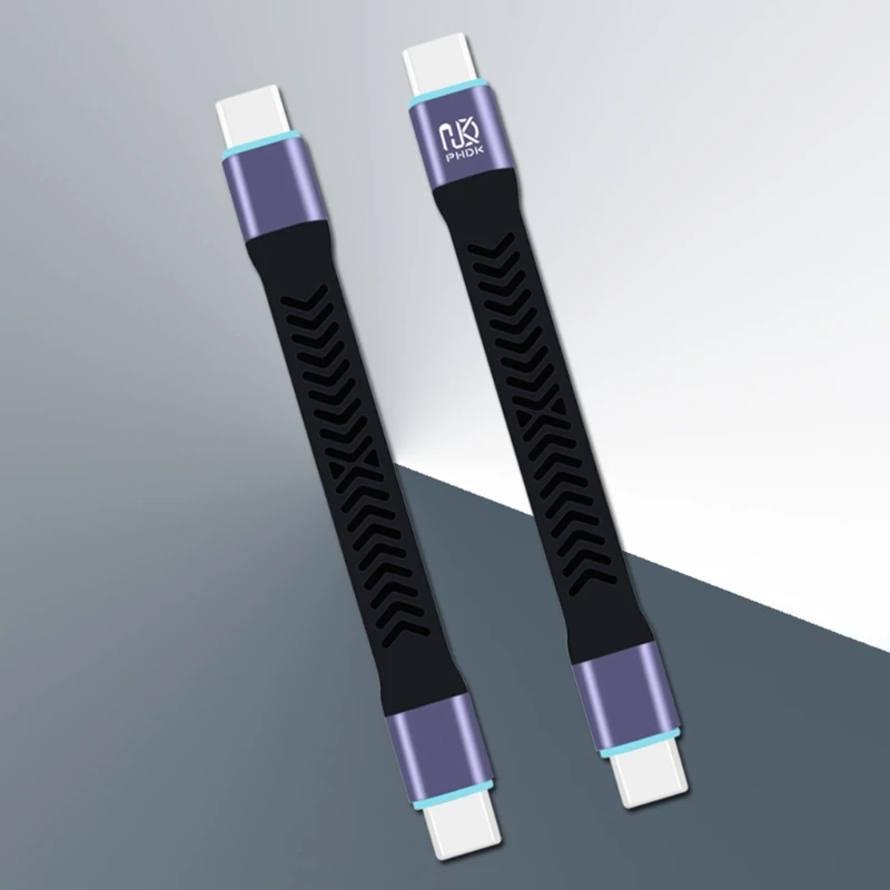 10CM Short UsbC TypeC Data Cable 20Gbps Fast Data Transfer High Speed Soft Charging Cord Aluminum+nickel Plating