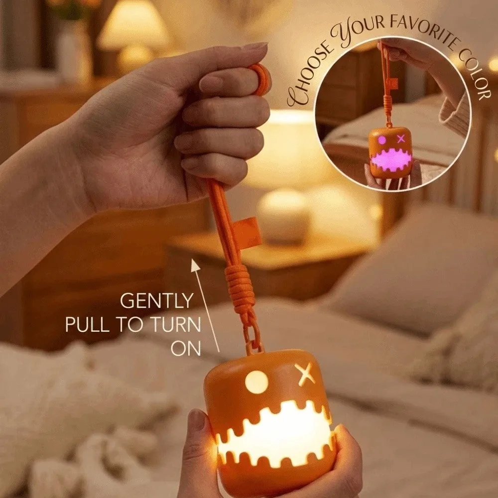 Multicolor Halloween Pumpkin Nightlight Color-Changing LED Compact Pumpkin Decor Lamp Built-In LED Lightweight LED Decor Lamp