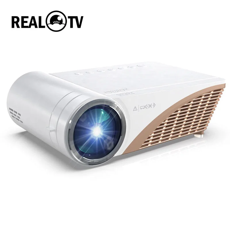 REAL TV S6P Support 1080P Led Projector 4000 Lumens HDMI USB VGA AV Portable Cinema Proyector Beamer