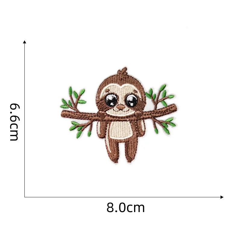 Cartoon Sloth Patches Embroidered Iron On Animal Stickers for Kids Clothes Jeans Shirts Backpack DIY Sewing Appliqued Badge