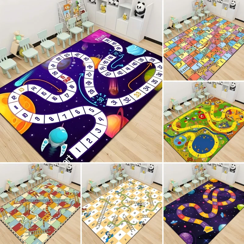 Schlangen-und-Leitern-Spiel Muster-Teppich Rutschfester Wohnzimmer-Sofa-Teppich Frühpädagogische Einrichtungen Bodenbelag