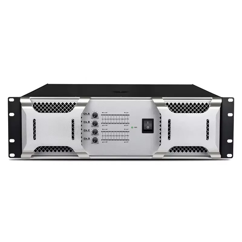 3U 4*1100W 8Ω 4 Channel Power Amplifier Class H Stereo Sound System Professional Bass Subwoofer Sound Amplifier