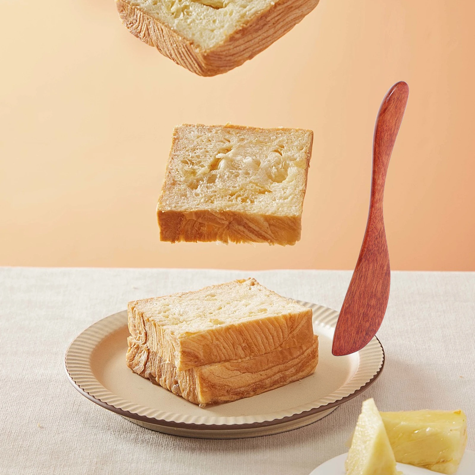 

5Pcs Wood Butter Spreader Knives Set Natural Wooden Jam Spreader Bread Knife for Sandwich Cheese Kitchen Accessories Baking