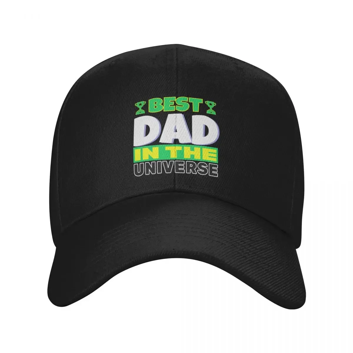 

Best Dad In The Universe (Green & Yellow Black Edition) Baseball Cap Hood Gentleman Hat Custom Cap Women's Beach Visor Men's