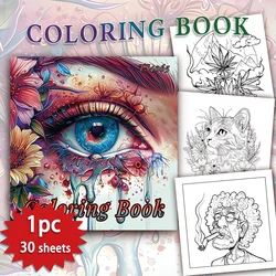 1pc,Adult coloring book,30 sheets different patterns 8.3x8.3''100gsm,is a Valentine's Day Easter holiday gift
