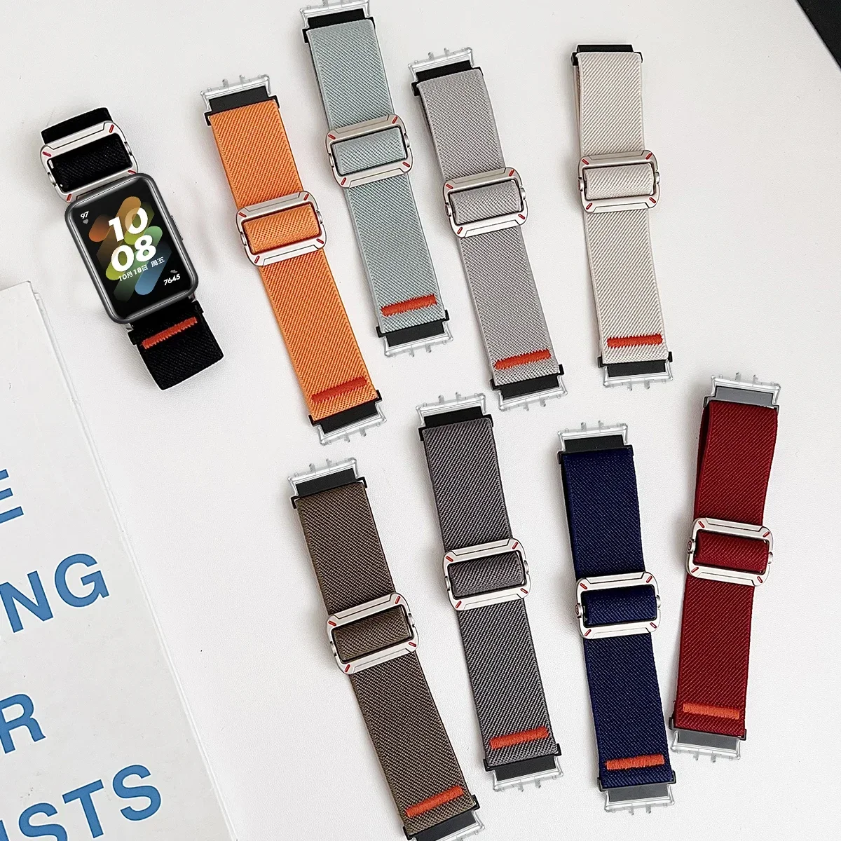 Sport Strap for Samsung Galaxy Watch Fit 3 Adjustable Nylon Band for Samsung Galaxy Fit 3 Nylon Elastic Braided Strap Correa