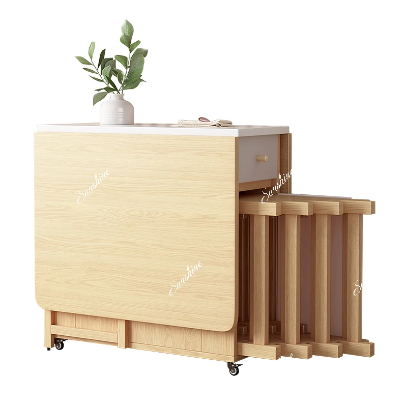 Modern simple dining table household small apartment rectangular multi-functional dining table