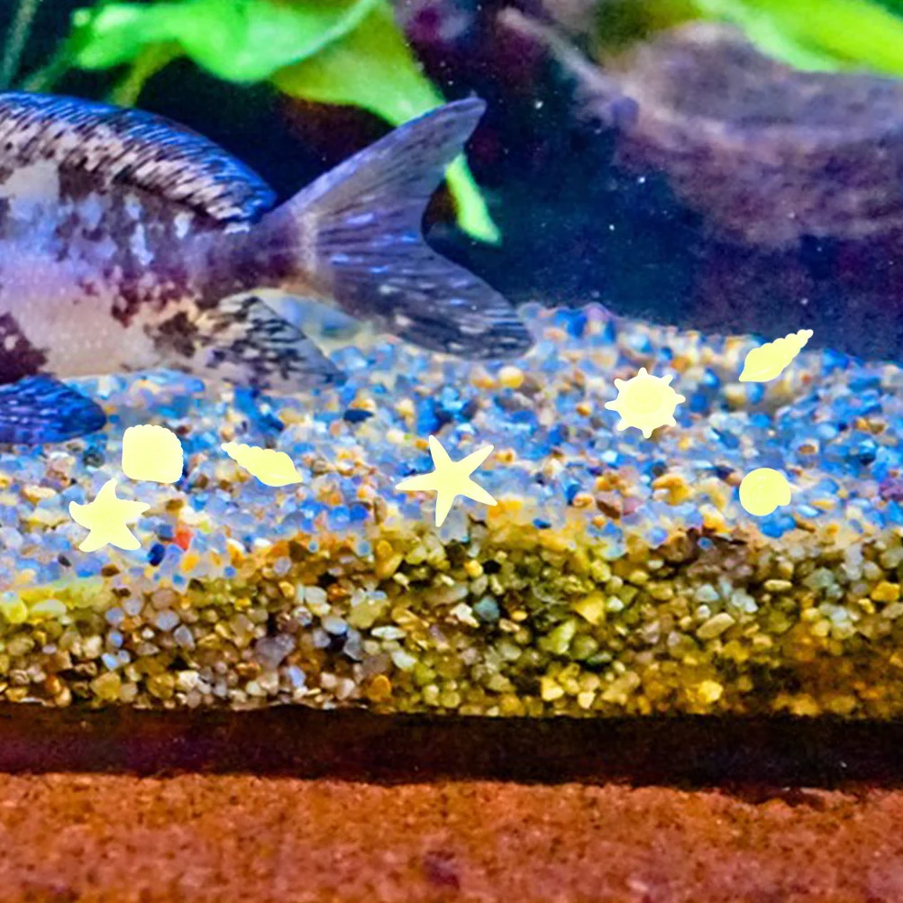 

100Pcs Fish Tank Glowing Stones Aquarium Rocks Resin Pebbles Glow Rocks Aquarium Stones Glow in The