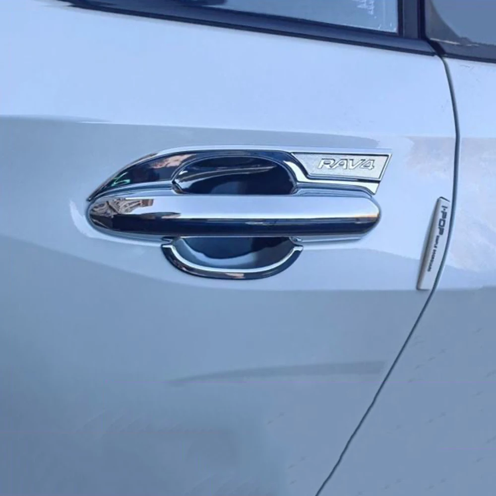 

For Toyota RAV4 2020 2021 2022 2023 2024 ABS Car External Outer Door Handle Bowl Catch Cover Trims Stickers