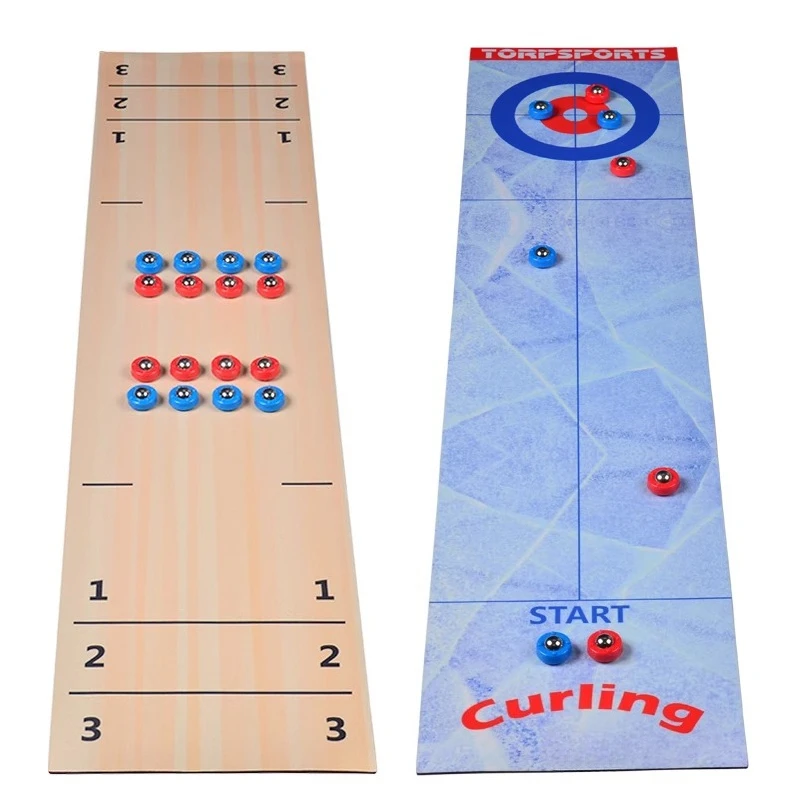 

New Roll-Up Design 2-in-1 Mini shuffleboard game/curling skating casual game