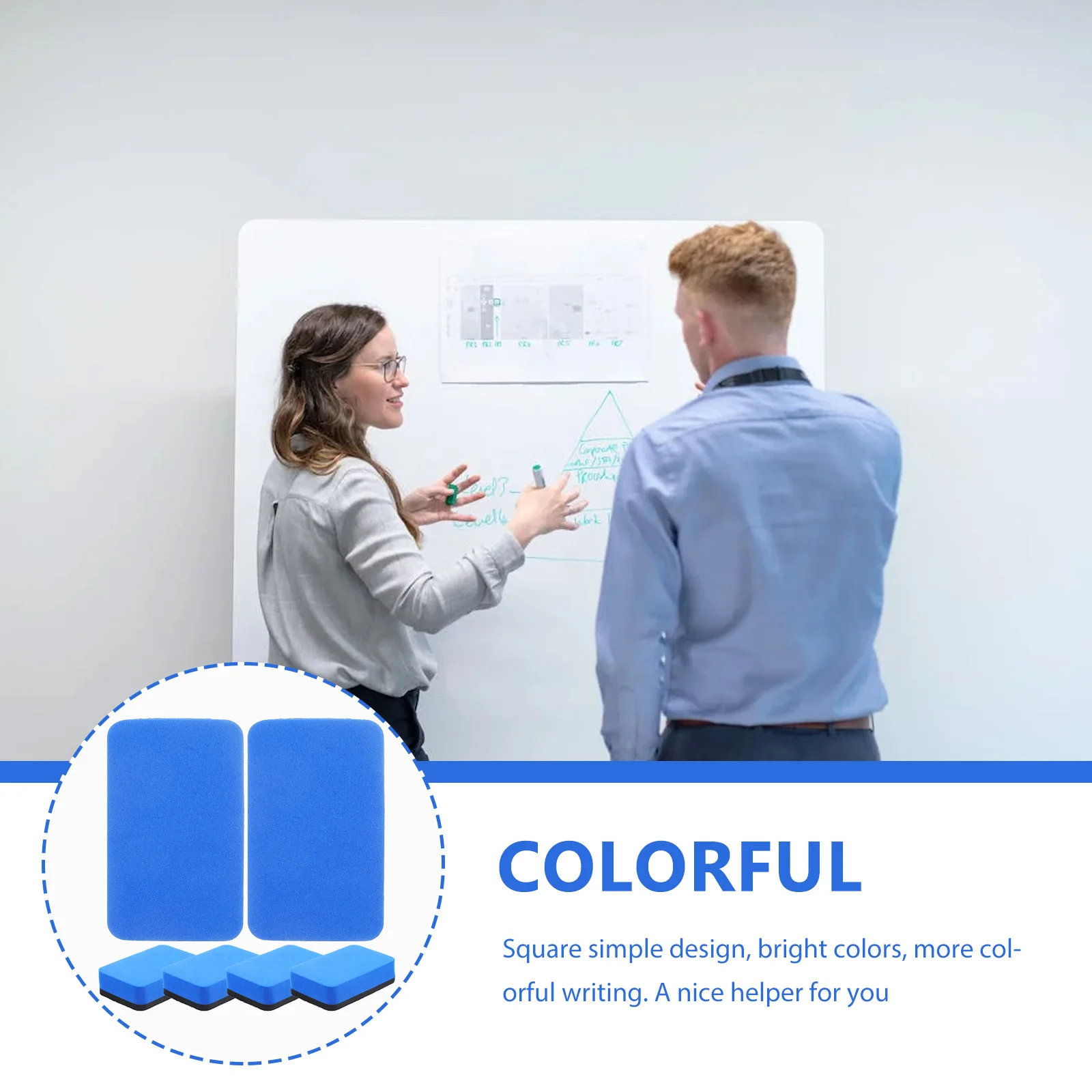 

36Pcs Whiteboard Eraser Portable Eva Felt Cloth Lightweight Dry Erasers for Office Teaching Classroom Home Blackboard Eraser