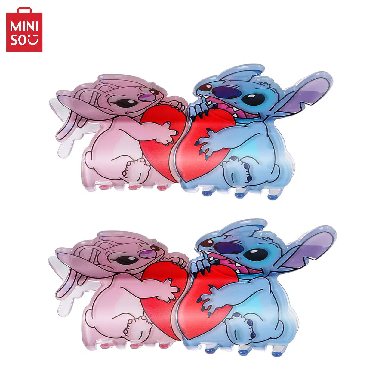 

Miniso Hair Clip Hair Accessories Stitch Style Acrylic Cute and Simple Festival Gift
