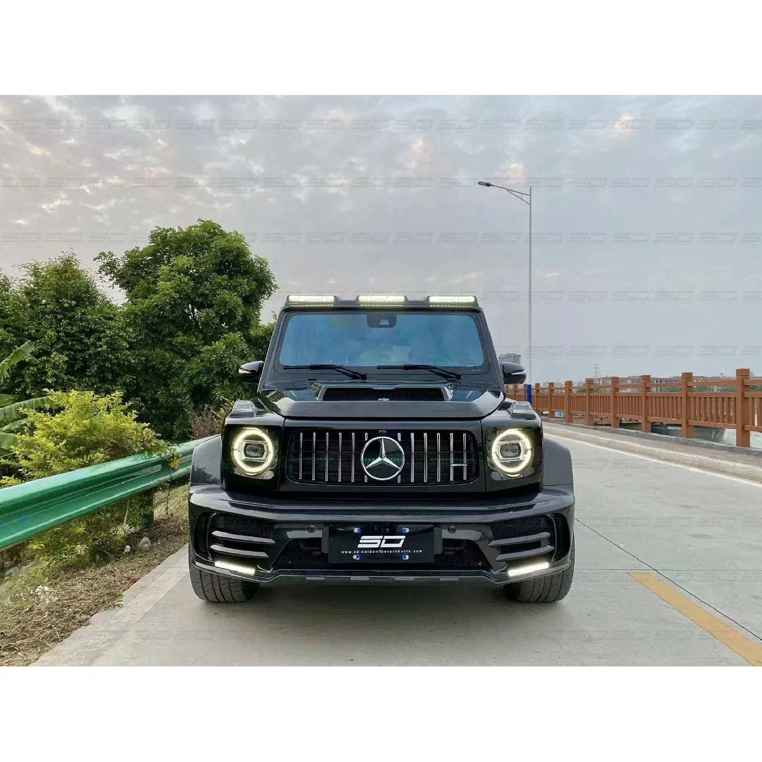 High Quality M Style Dry Carbon Fiber Front Bumper Spoiler Hood For MB G-Class G63 AMG Body Kits