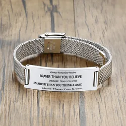 Pulseira de malha personalizada para mulheres, pulseira personalizada com nome quto, corrente ajustável de aço inoxidável