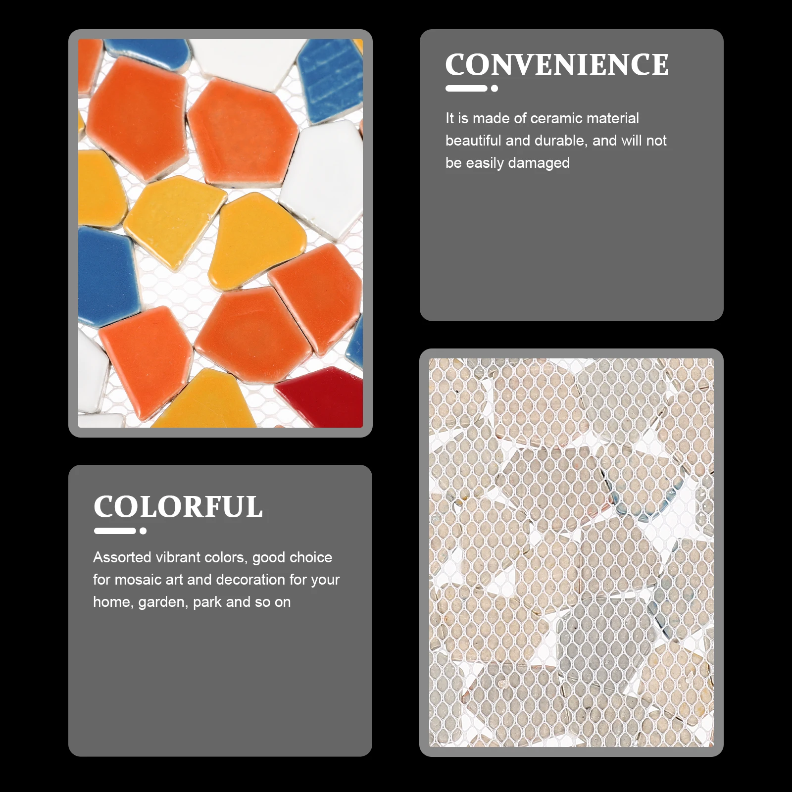 

Assorted Color Durable Ceramic Mosaic Tiles Diy Art Craft Pieces Safe Edges Irregular Shape For Home Garden Decoration Mosaic
