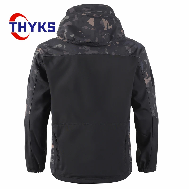 2024 New Men‘s ’Shark Skin Patchwork Assault Suit Waterproof Windproof Tactical Windbreaker Warm Loose Outdoor Hiking Jackets