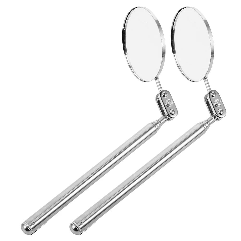 

2 pcs Telescopic Inspection Mirror Automotive Tool Extendable Handheld Mirror For Chassis Pipe Check Durable Hd Observation