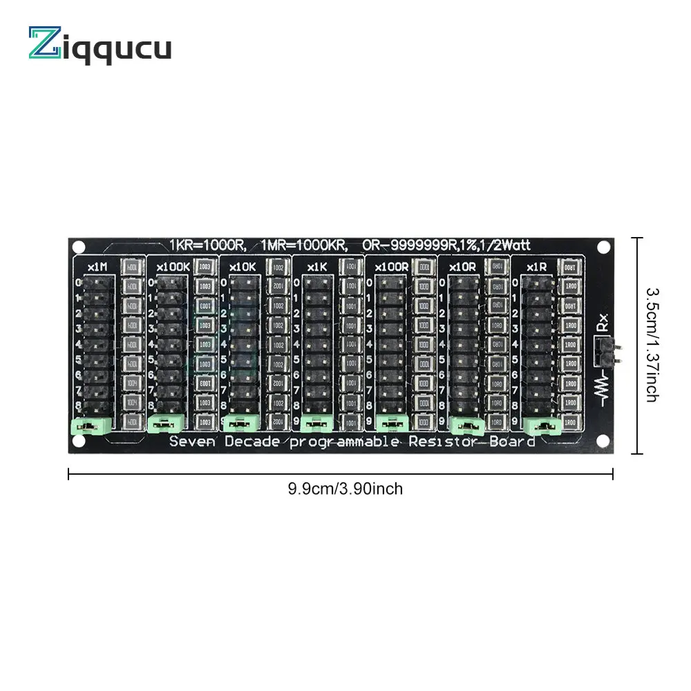 Imagem -05 - Programável Placa 0.1r do Resistor de Oito Décadas-9999999.9r 0.1-9.9999999mr 010ms Módulo da Resistência da Etapa da Precisão 0.1r w Smd