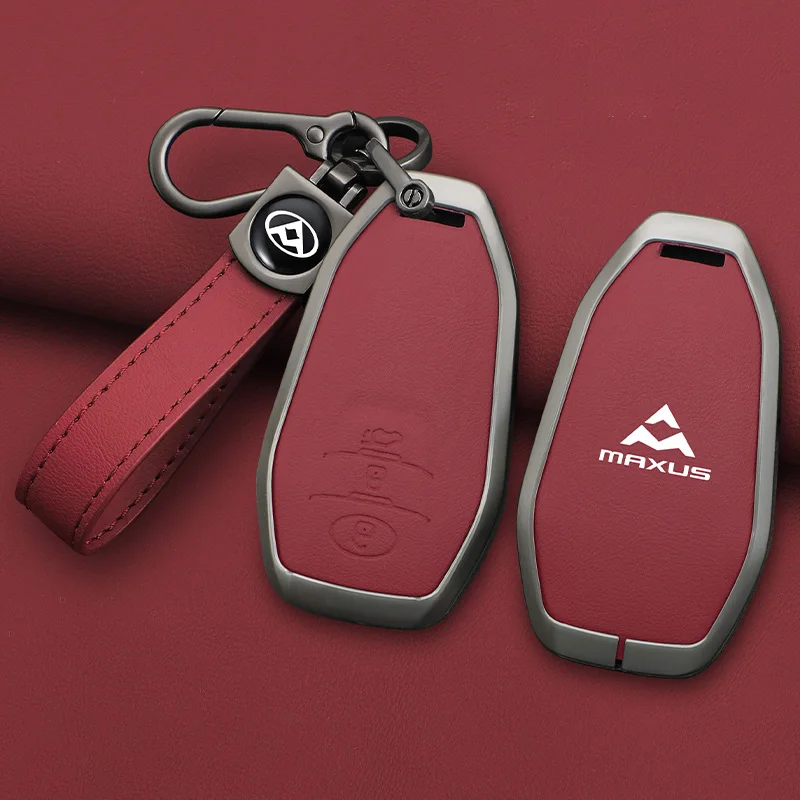 

Zinc Alloy Leather Car Remote Key Case Cover For MAXUS LDV T60 G10 G20 V80 V90 T70 D90 2017 G50 D60 Holder Keychain Accessories