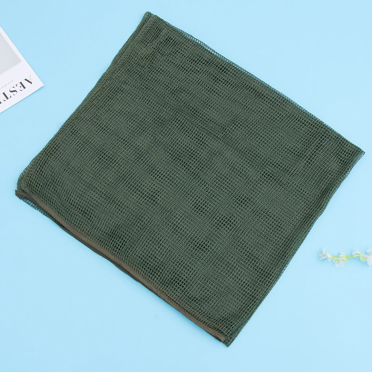 Camouflage Mesh Sjaal Winddicht Zandbestendig Buiten Jagen Wandelen Kamperen Fietsen Koelnet Wrap Voor Heren Dames Groen