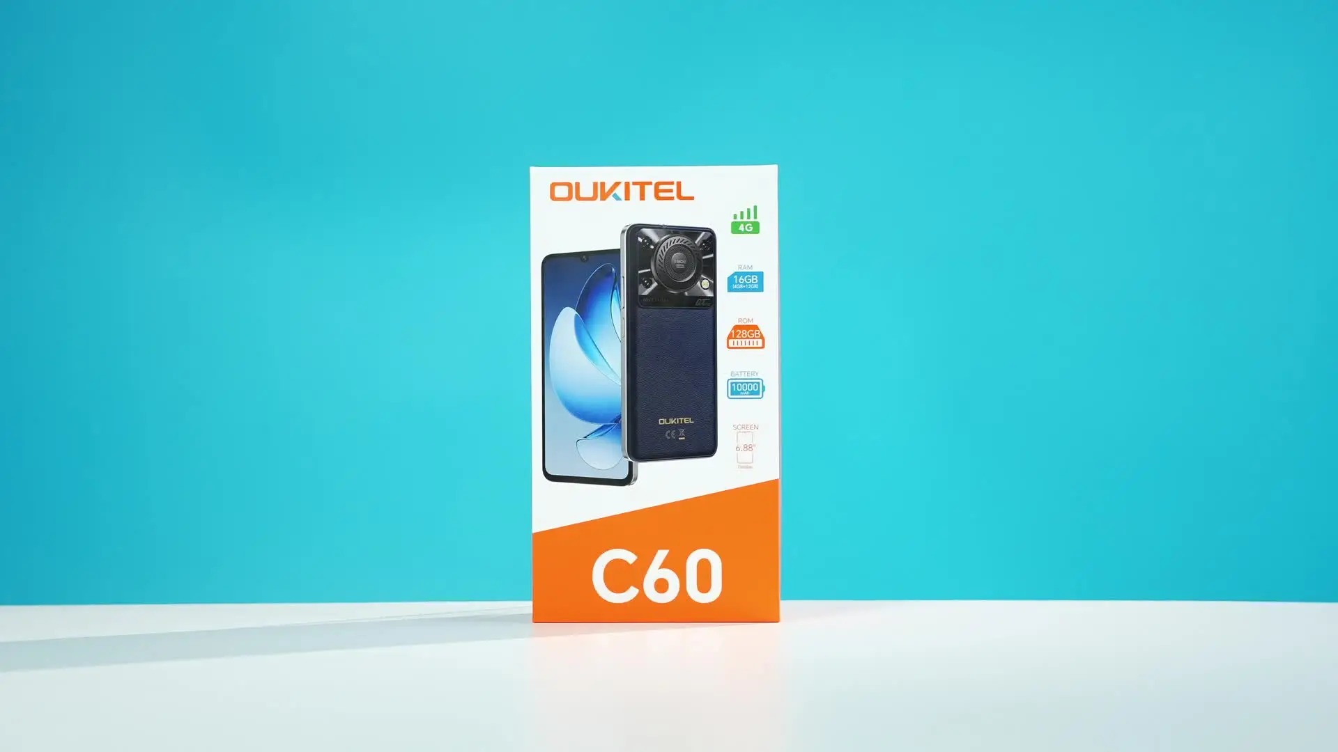 Oukitel C60 Smartphone 10000mAh Battery 16GB+128GB 6.88'HD 90Hz