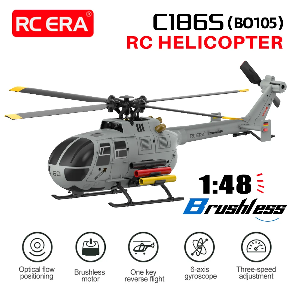 

RC ERA C186S BO105 Вертолет Бесщеточный 4-канальный самолет 1/48 Оптическое позиционирование потока 6-осевой гироскоп Вертолет с трехскоростной регулировкой