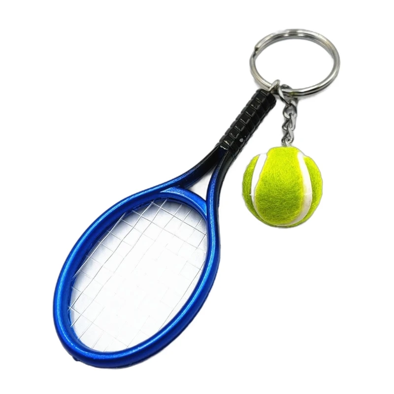 Key Holder Tennis Keychain Tennis Bat and Tennis Ball Pendant