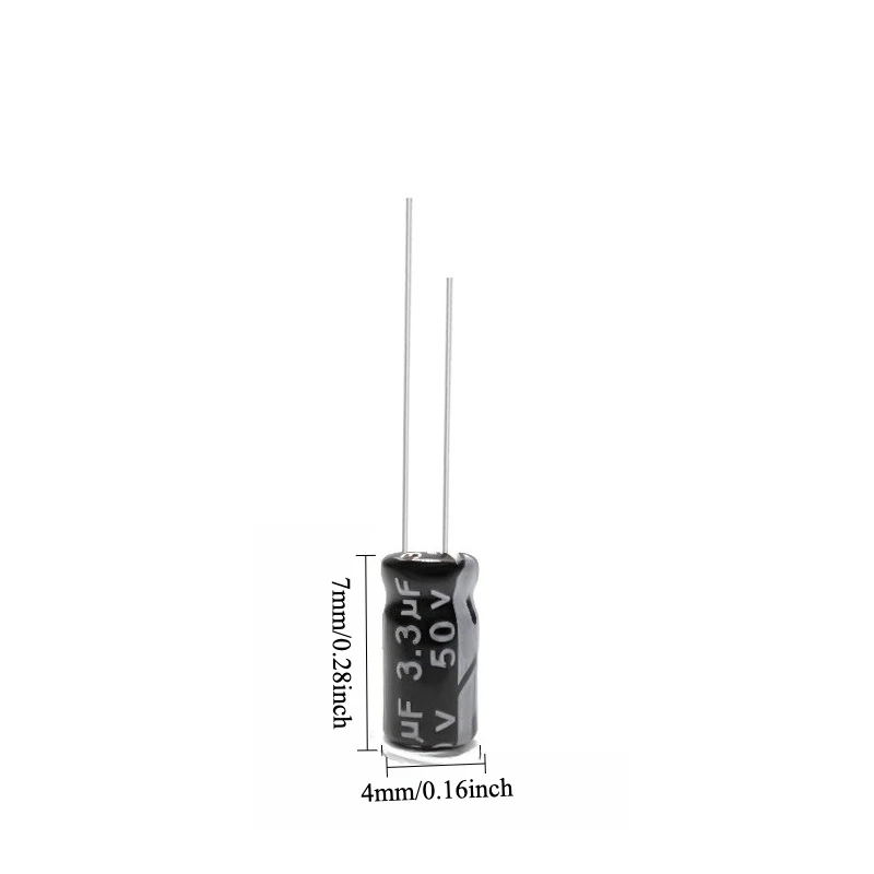 

335pcs 50V 3.3uF Electrolytic Capacitor 105C High Temp Radial Long Life 4x7mm for Power Supply Electronics