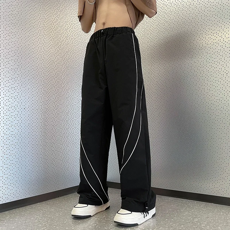 

Pants Men All-match Chic Fashion Wide Leg Trousers Autumn Streetwear Handsome Full Length Loose Casual Ins Schoolboys Holiday