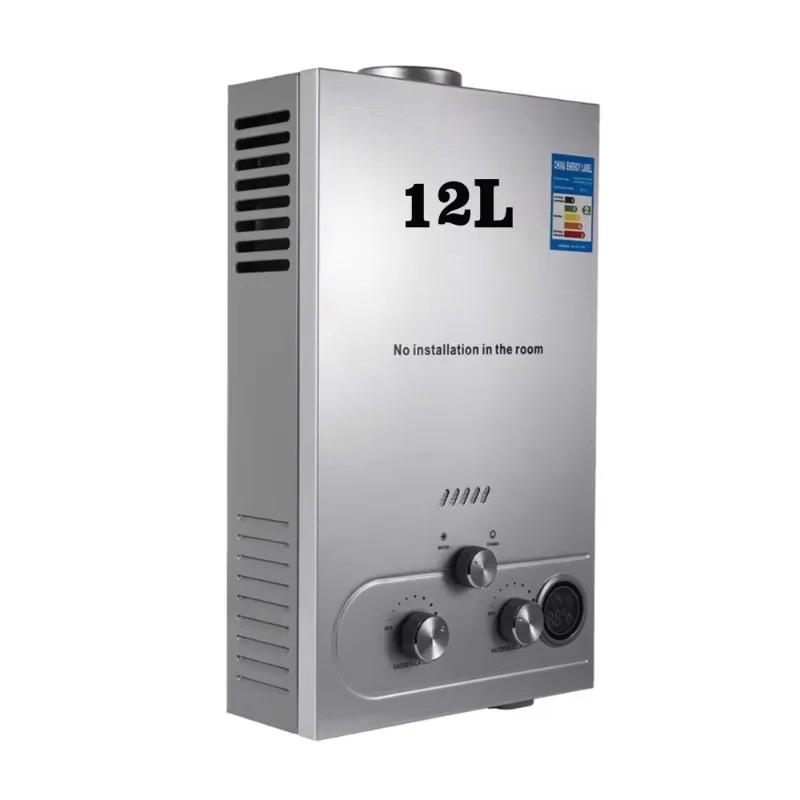 سخان مياه بدون خزان من الفولاذ المقاوم للصدأ سعة 12 لتر، متوافق مع غاز البترول المسال/البروبان مع تسخين فوري لتطبيقات المنزل بأكمله #3