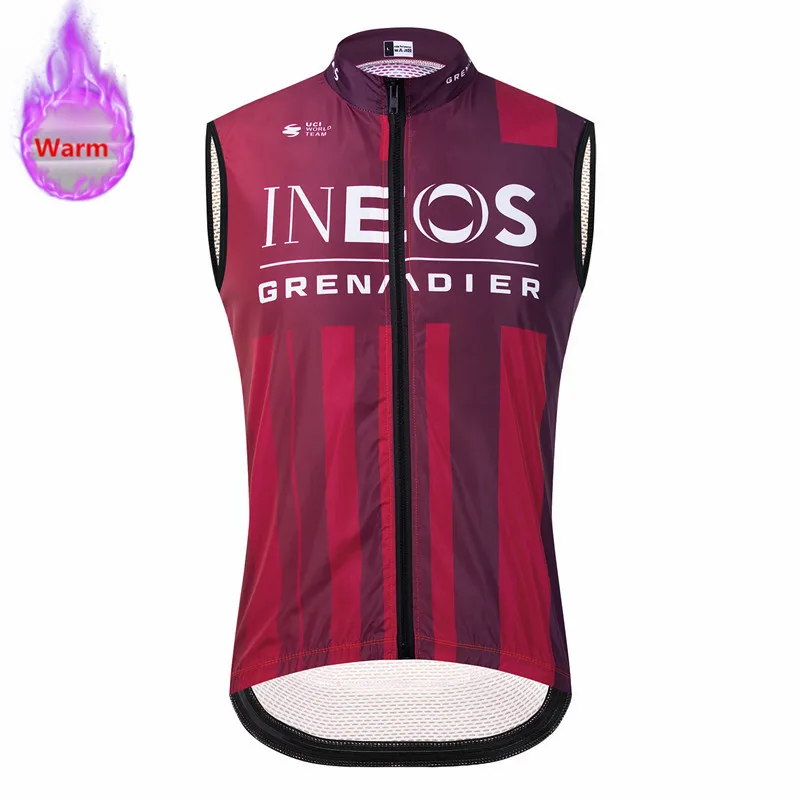 Winter Thermal Fleece Cycling Vest Ineos Sleeveless Cycling Vest Warm Bicycle Vest MTB Road Bike Tops Warm Cycling Jersey Men