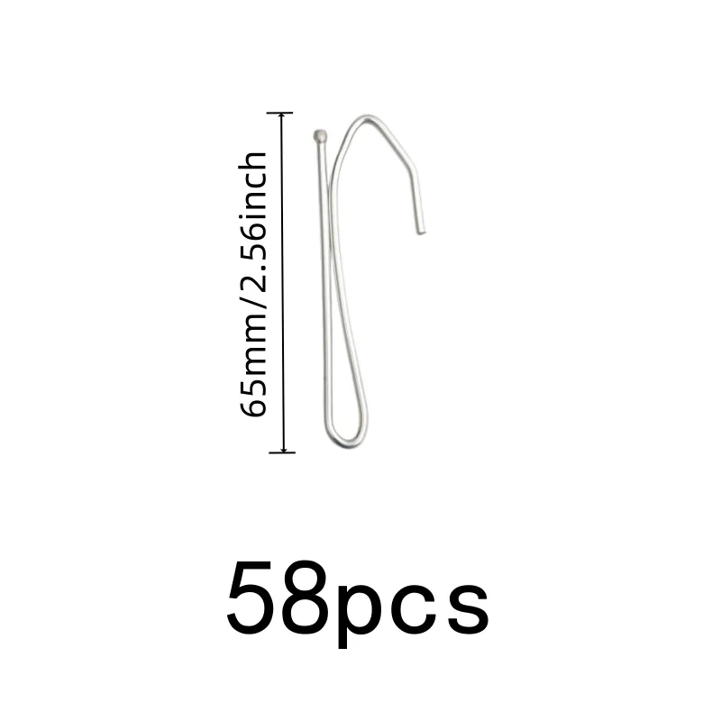 58 pcs Single Prong Curtain Clips, Easy Simple Operation, suitable for Bathroom Fabric Hanging, Smooth Sliding Hook