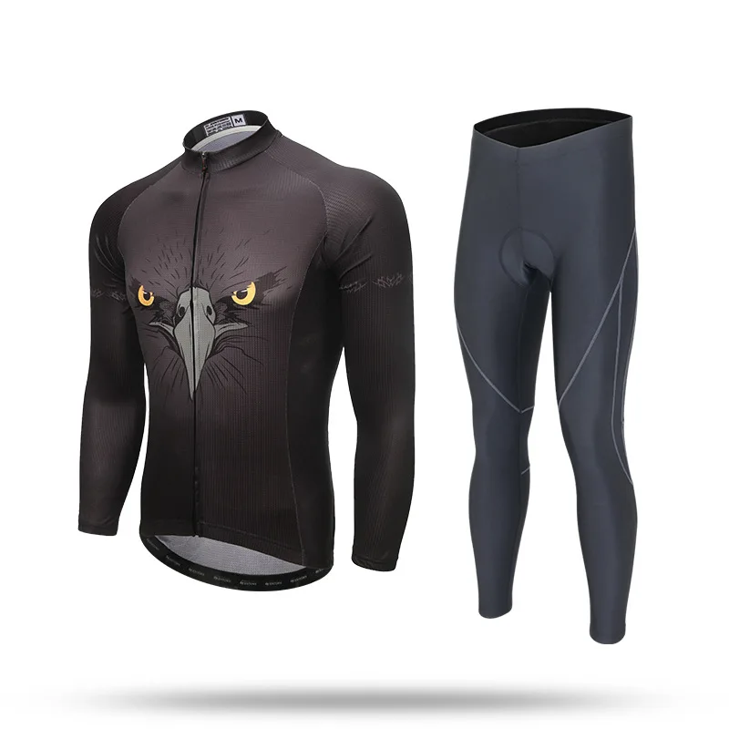 Cycling Autumn Clothes Men's Uniform Long Sleeve Set Complete Summer Jersey Breathable Bib Shorts Distance Mtb Bicycle Man Wear