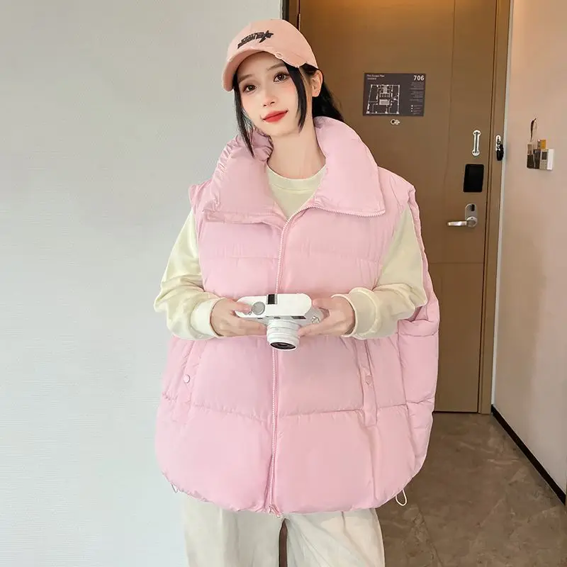 Gilet corto in cotone da donna nuovo autunno inverno 2025 gilet in cotone femminile comodo e allentato giacca da donna alla moda senza maniche