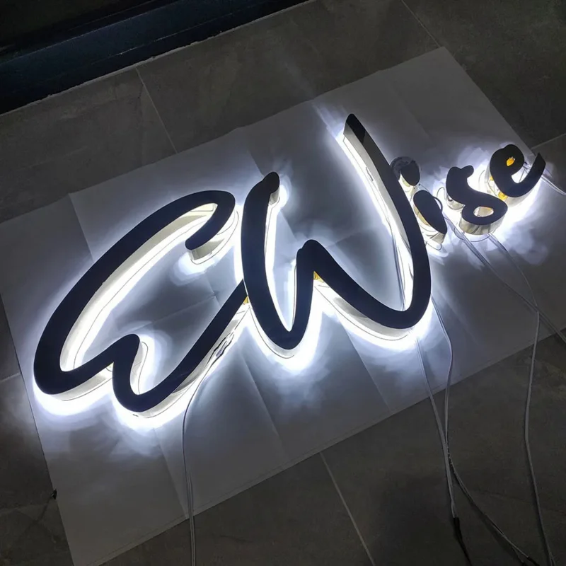 Custom , Stainless Steel LED Letters LED Backlit Letters Handmade 3D Luminous Channel Letter Display for Shop Signs