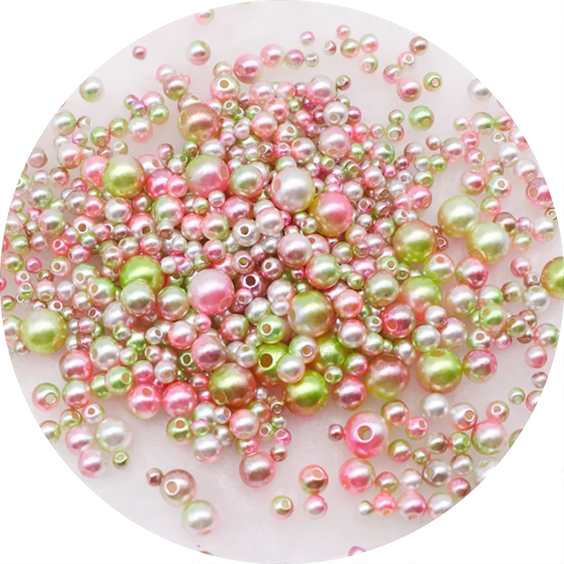 MIX Size 3mm-10mm Gradients Mermaid Pearls Beads Round Loose Acrylic Beads Diy Hairpin Clothing Handmade Sweing Accessories 20g