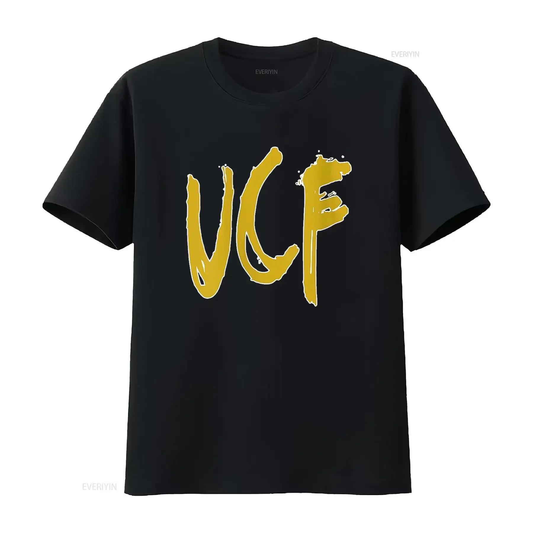 

Женская домашняя футболка Sloppy UCF College Sport с круглым вырезом, черная винтажная стираная повседневная уличная одежда, удобная