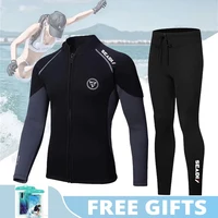 Nuevo traje de neopreno de 3mm/2MM para hombre y mujer, chaqueta con cremallera, pantalones, traje de baño para pesca submarina, traje de baño para surf en Kayak, traje de buceo