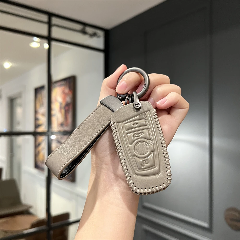 

Leather Car Smart Key Case Cover For BMW 1 3 5 7 Series X1 X3 X4 X5 F10 F15 F16 F20 F30 F18 F25 M3 M4 Protector Shell Keychain