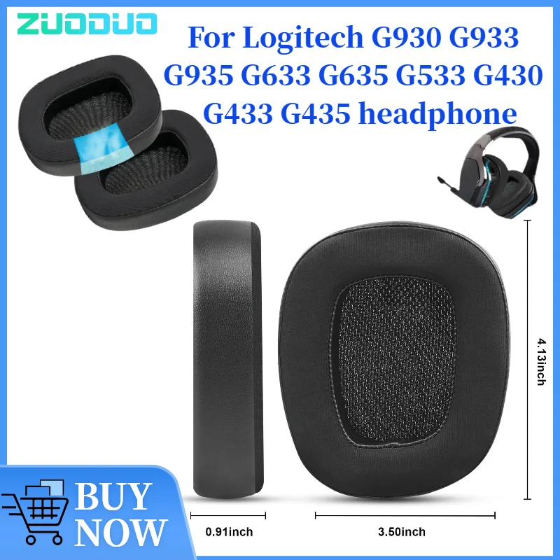 

ZUODUO Coolig Gel Ear pads Replacement for Logitech G930 G933 G935 G633 G635 G533 G430 G433 G435 Headsets