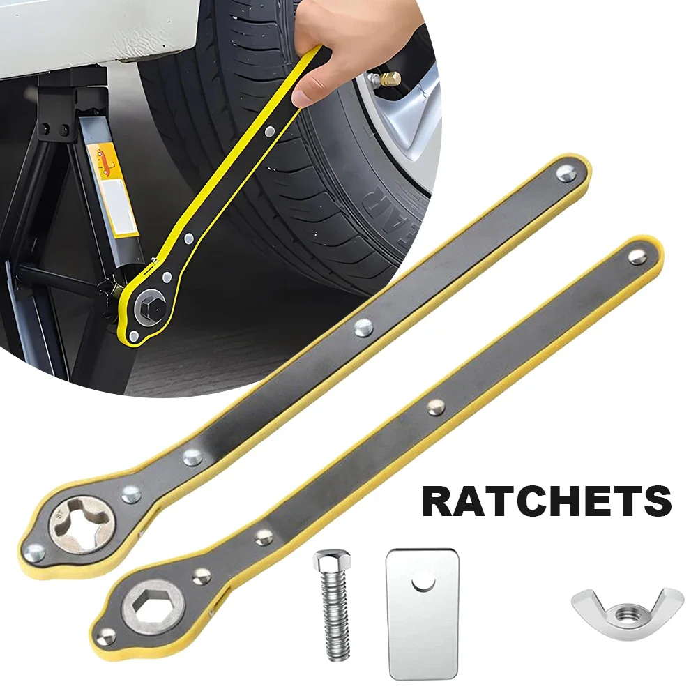 Jack Garage Tire Wheel Lug Wrench Handle Auto Labor-Saving Car Jack Ratchet Wrench Metal Scissor Jack Wrench Car Repair Tool