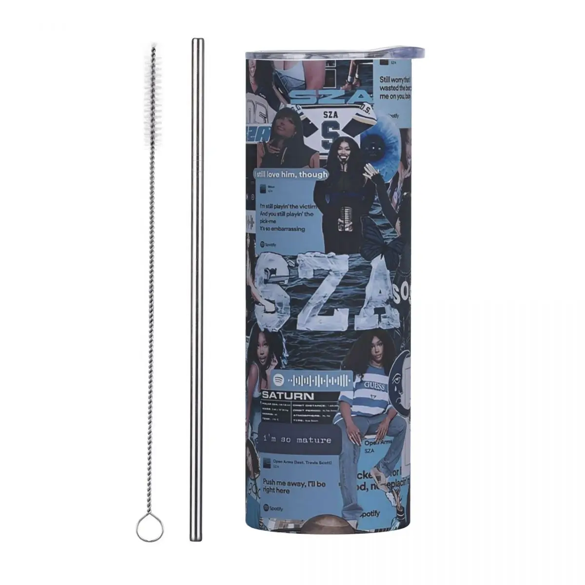 

SZA SOS Song Singer Stainless Steel Tumbler Vacuum Insulated Mugs Thermal Cold Cup Straw With Lid 20oz