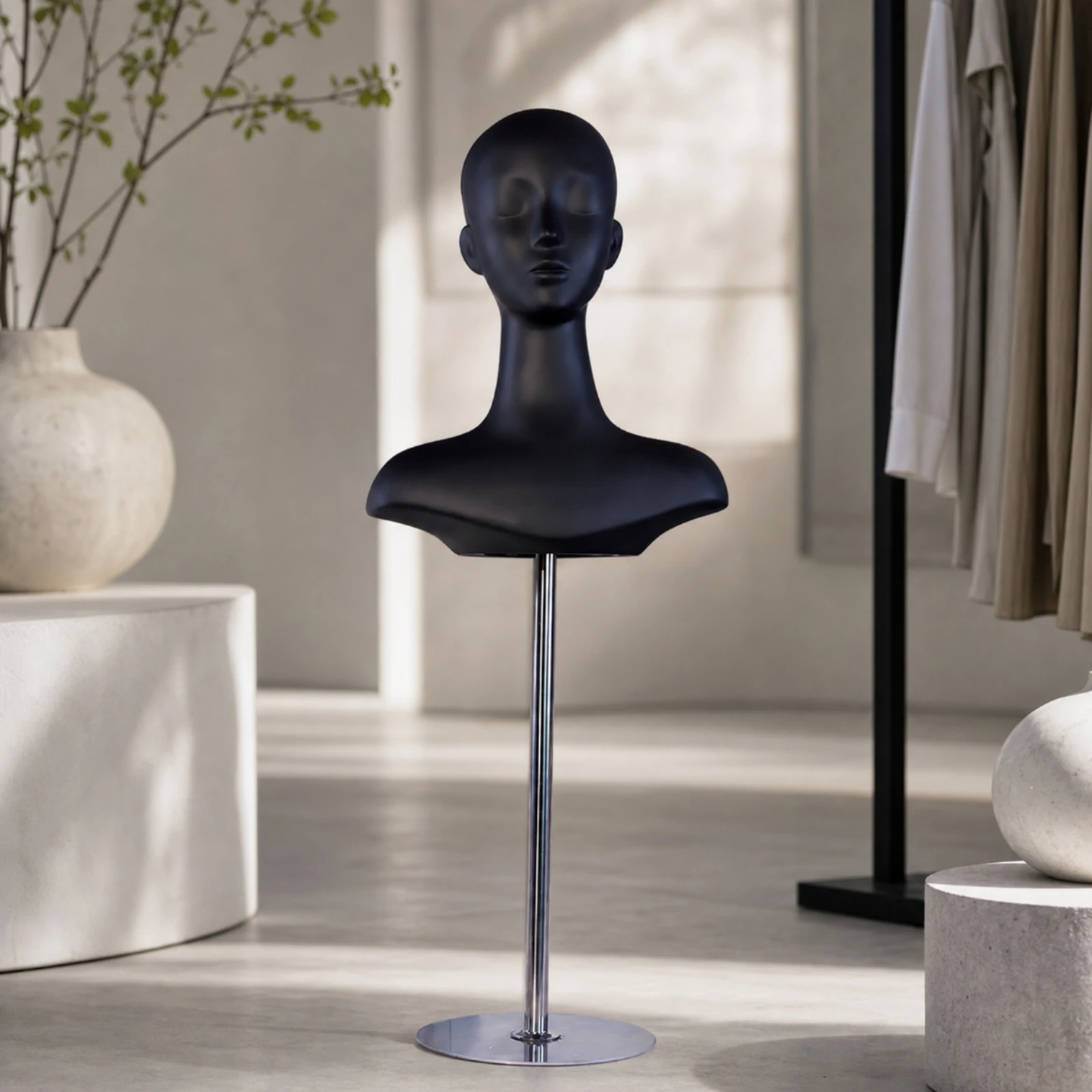 tete-de-mannequin-avec-support-tete-de-mannequin-noire-mate-avec-epaules-taille-reelle-qualite-superieure-pour-bijoutiers-comptoir-de-vente-au-detail-vitrine