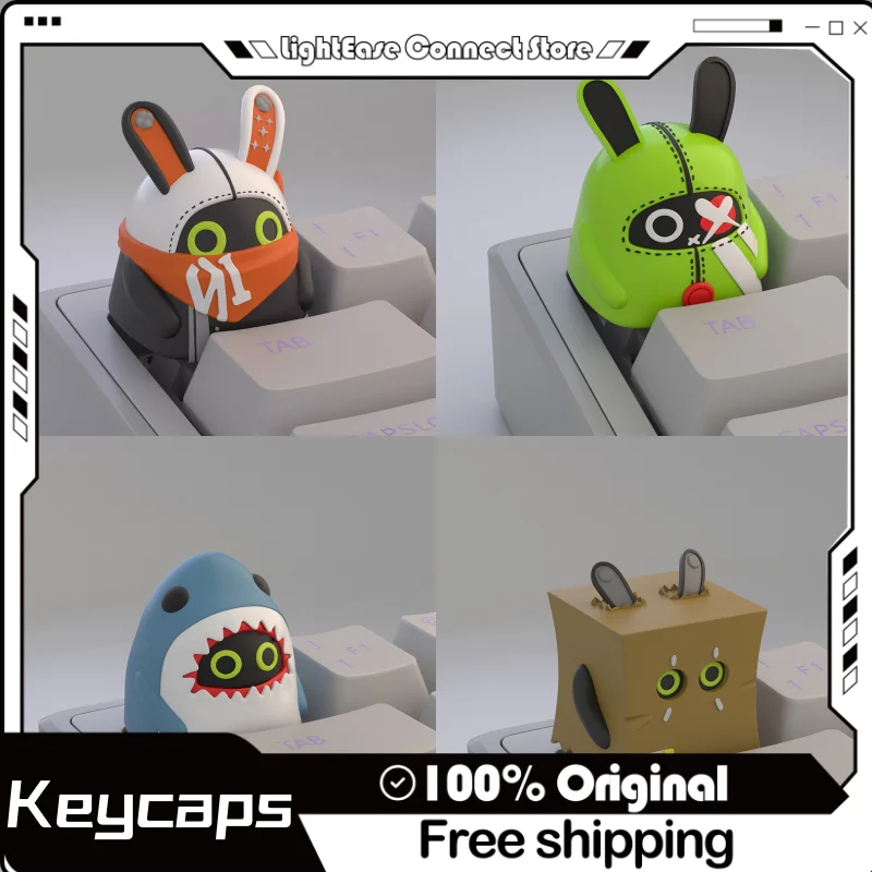 

New Zenless Zone Zero Serie Keycaps Bamb Wolf Uncle Paper Bag Cloth Personalized Creative Resin 3d Mechanical Keyboard Key Cap