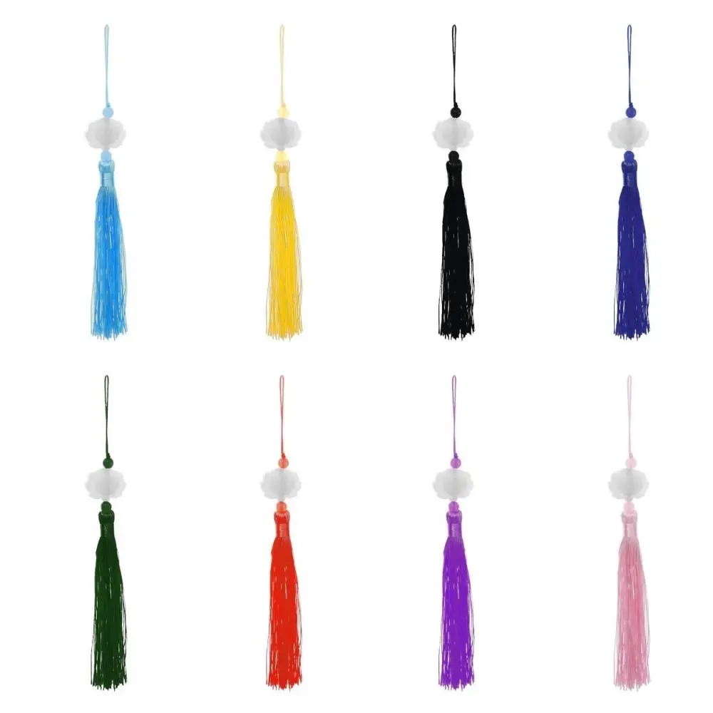 1Pcs Ancient Chinese Style Knot Jade Beads Tassel Lotus Tassels Fan Falling Ornaments Silk Tassels Clothing Pendant