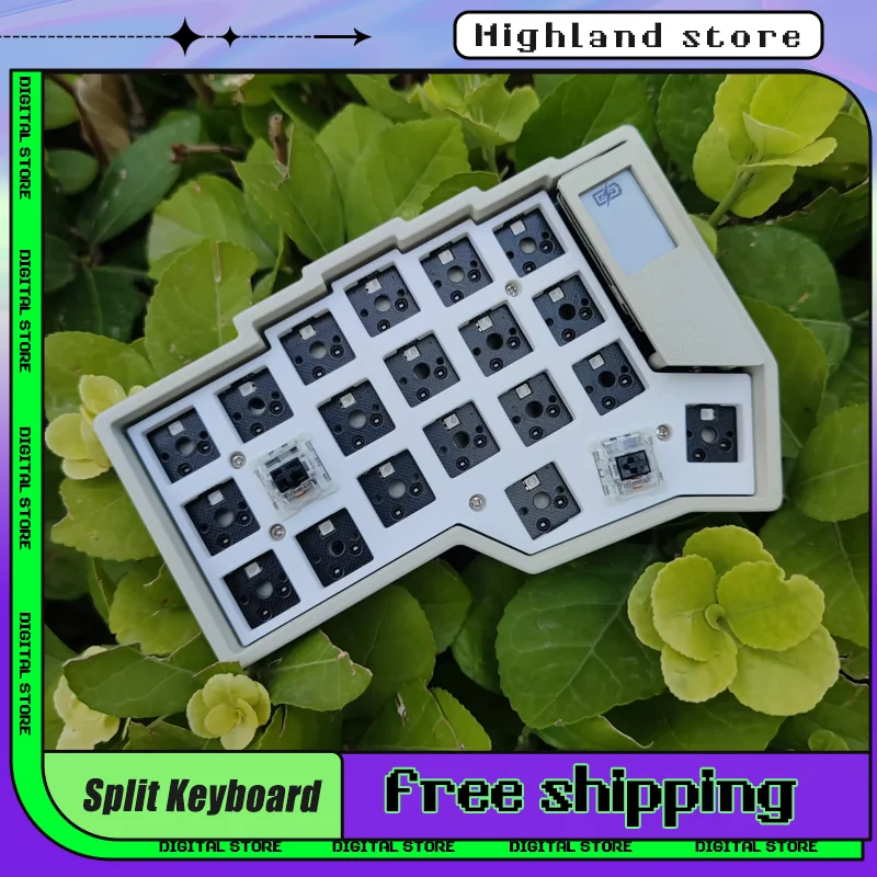 Corne Split Keyboard Kit Wireless Pcb E-Ink Screen Customize Rgb Hot Swap For Zmk No Switch Keycap Split Mechanical Keyboard Kit