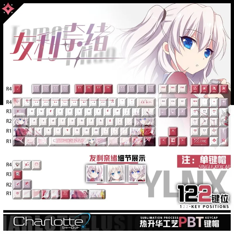 Youli Naixu Theme Anime Keycaps Mechanical Keyboard Factory PBT Customized Cute Keycaps PC Game Keycaps Collection Gifts