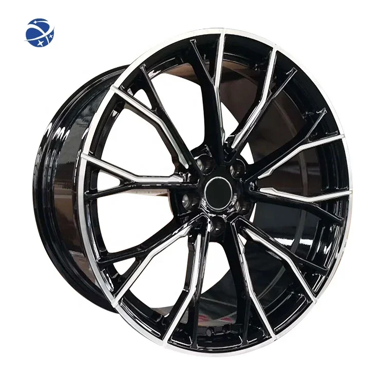 Yun Yi Bright Black Spokes Milling Bright Edges Aluminum Wheel Sport Rims 19*8.5 And 19*9.5 Wheels Rims 19inch