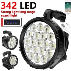 High Spotlight Super Bright Spot Torch USB Rechargeable Searchlight Power Bank Handle Lantern Outdoor Portable Led Flashlight